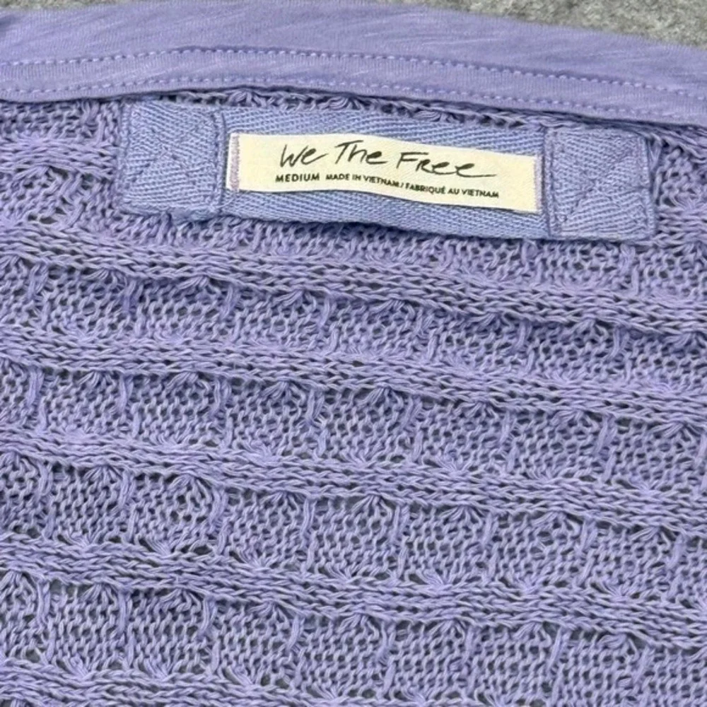 We The Free Sweater Top Womens M Purple Thien's Hacci Open Knit Boho‎ Coastal